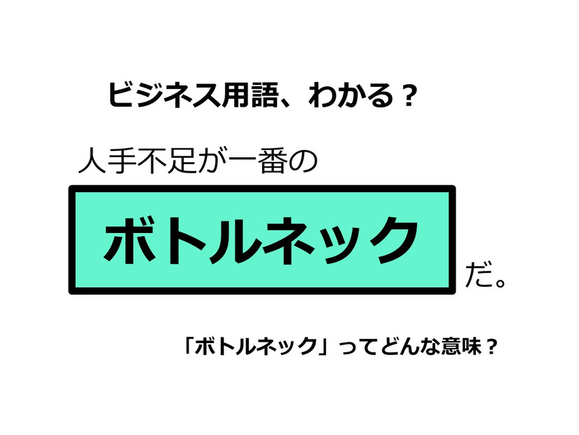 ビジネス用語「ボトルネック」ってどんな意味？