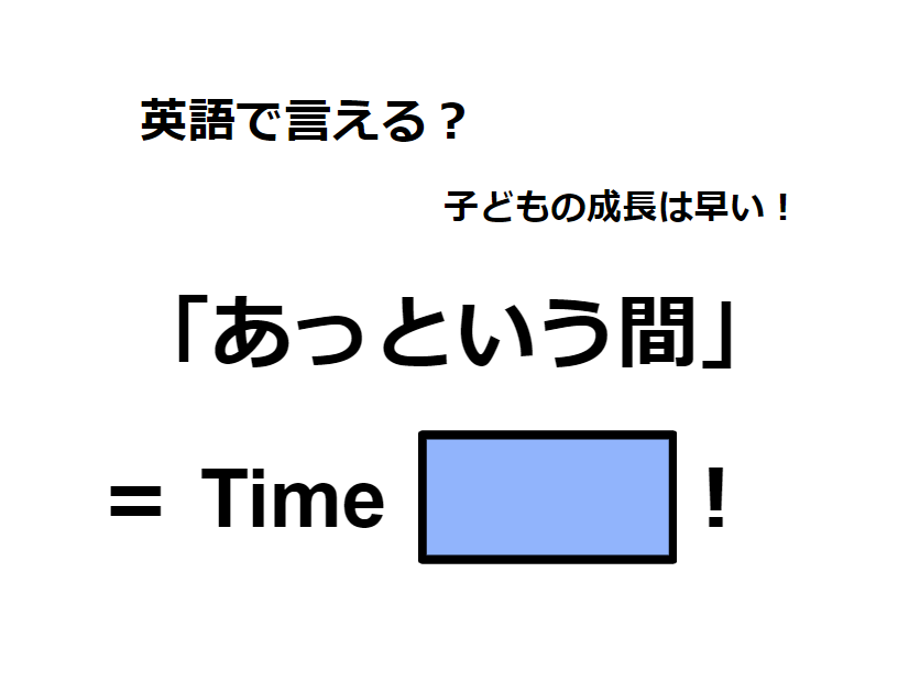 英語で「あっという間」はなんて言う？