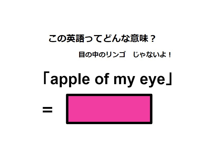 この英語ってどんな意味？「apple of my eye」