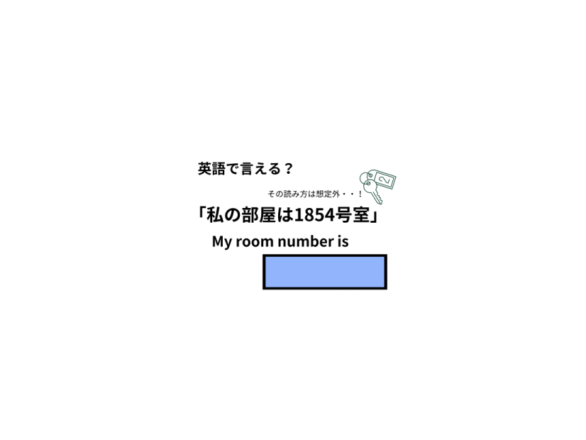 英語で「私の部屋は1854号室」はなんて言う？