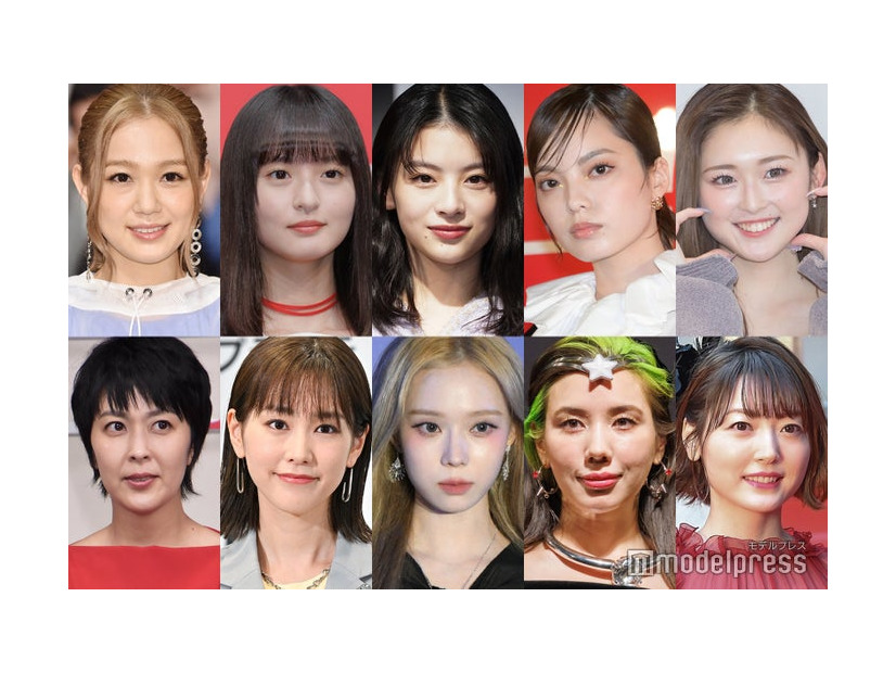 （上段）西野カナ、遠藤さくら、出口夏希、平手友梨奈、ゆうちゃみ（下段）松たか子、桐谷美玲、ウィンター、仲里依紗、花澤香菜（C）モデルプレス