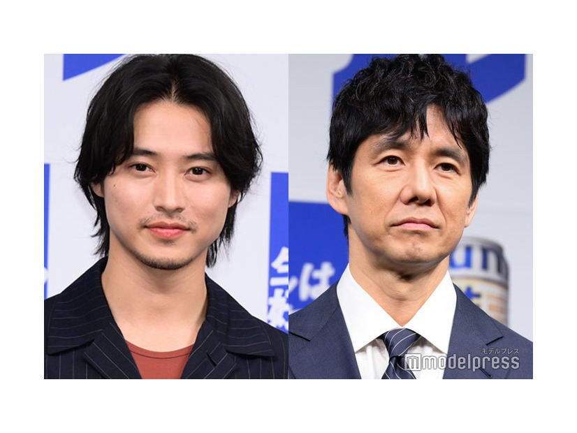 新CM発表会に出席した山崎賢人、西島秀俊（C）モデルプレス