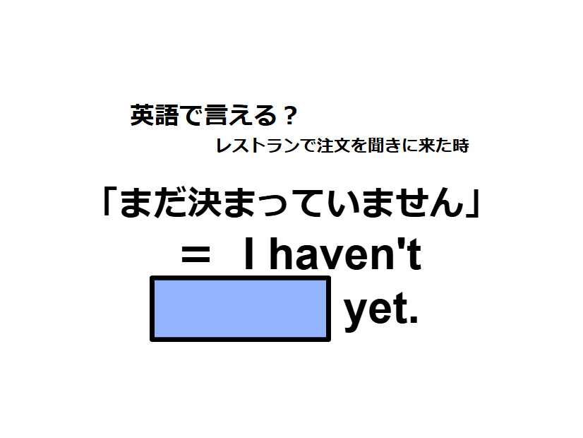 英語で「まだ決まっていません」はなんて言う？