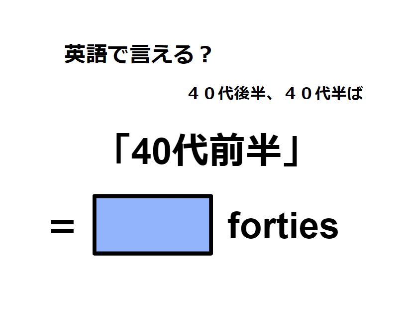 英語で「40代前半」はなんて言う？