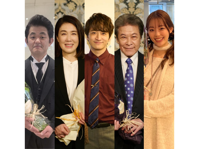 （左から）芹澤興人、筒井真理子、小関裕太、鹿賀丈史、中村里帆（C）カンテレ