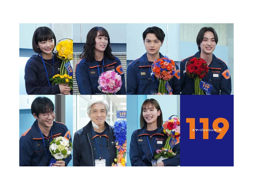 （上段左から）見上愛、清野菜名、瀬戸康史、一ノ瀬颯（下段左から）前原滉、佐藤浩市、中村ゆり（C）フジテレビ