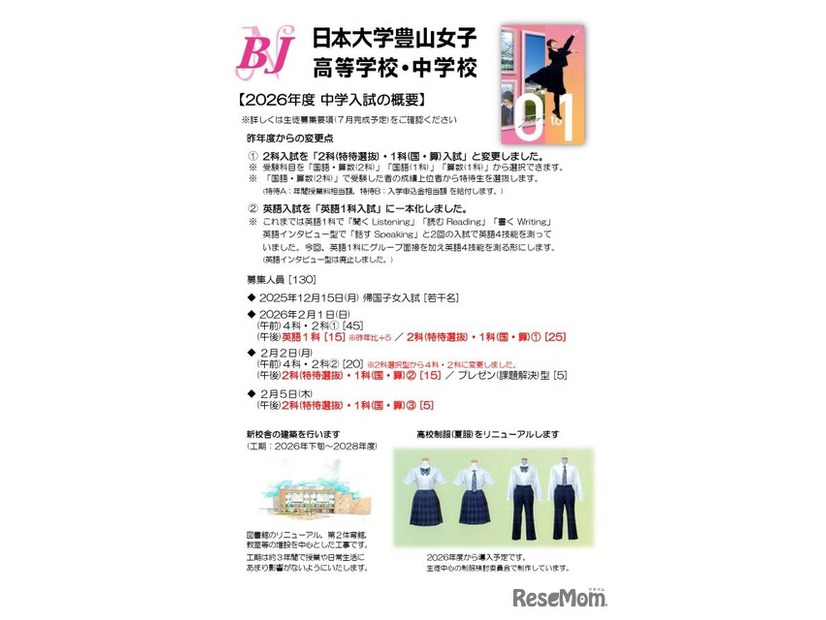 2026年度中学入試の概要
