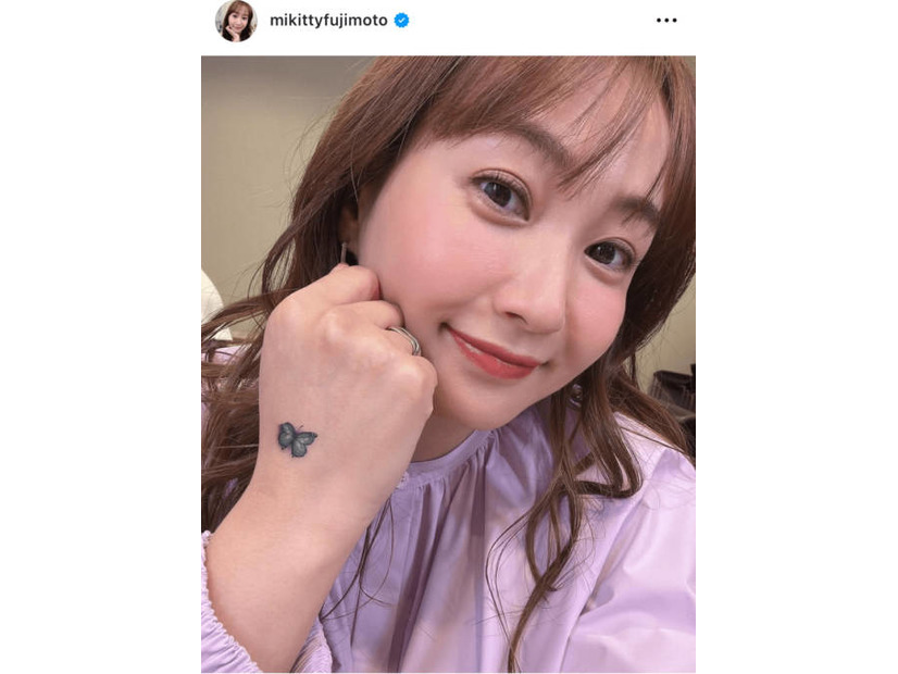 藤本美貴、娘がつけてくれた“シールタトゥー”披露のアップSHOTにファンほっこり「可愛いなぁ」「なごむ〜」