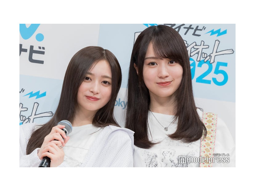 「マイナビ 閃光ライオット 2025 produced by SCHOOL OF LOCK！」応援アンバサダープレス発表会に出席した井上和、賀喜遥香（C）モデルプレス