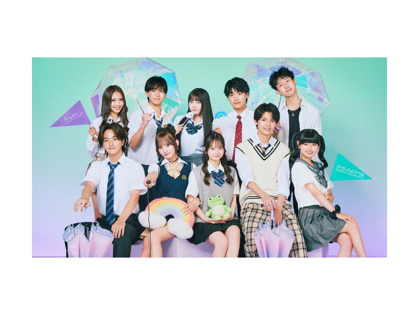 （後列左から）せりな、りょうすけ、あおい、るい、もんた（前列左から）おうが、おとは、めい、しゅん、ひな「今日、好きになりました。ハロン編」（C）AbemaTV, Inc.