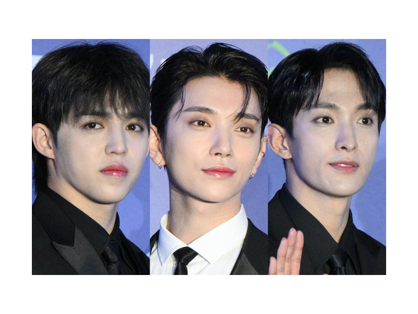 （左から）S.COUPS（エスクプス）、JOSHUA（ジョシュア）、DK（ドギョム）（C）モデルプレス