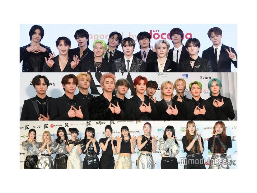 （上段から）JO1、INI、ME:I（C）モデルプレス