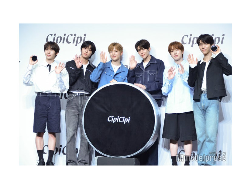 「CipiCipi」新アンバサダー就任発表会に出席したリョウ、リク、ユウシ、シオン、サクヤ、ジェヒ（C）モデルプレス