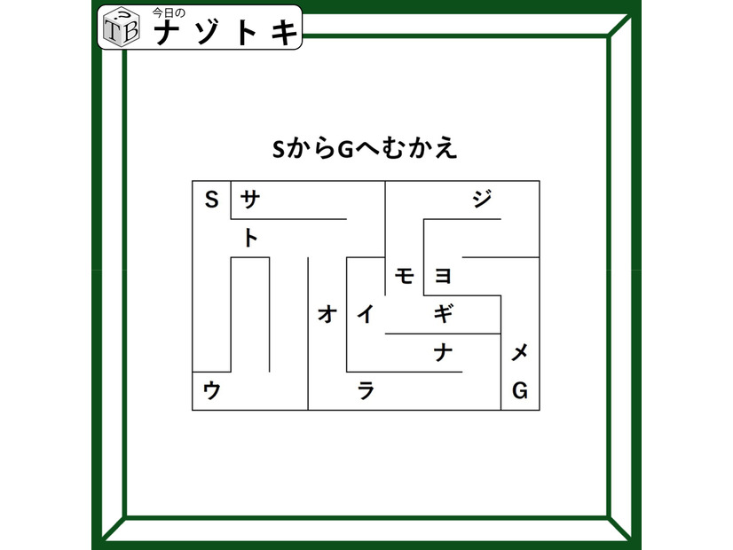 クイズです！「SからGへむかえ」迷路とバラバラのカタカナから、答えを導きましょう【難易度LV２.・甘口】