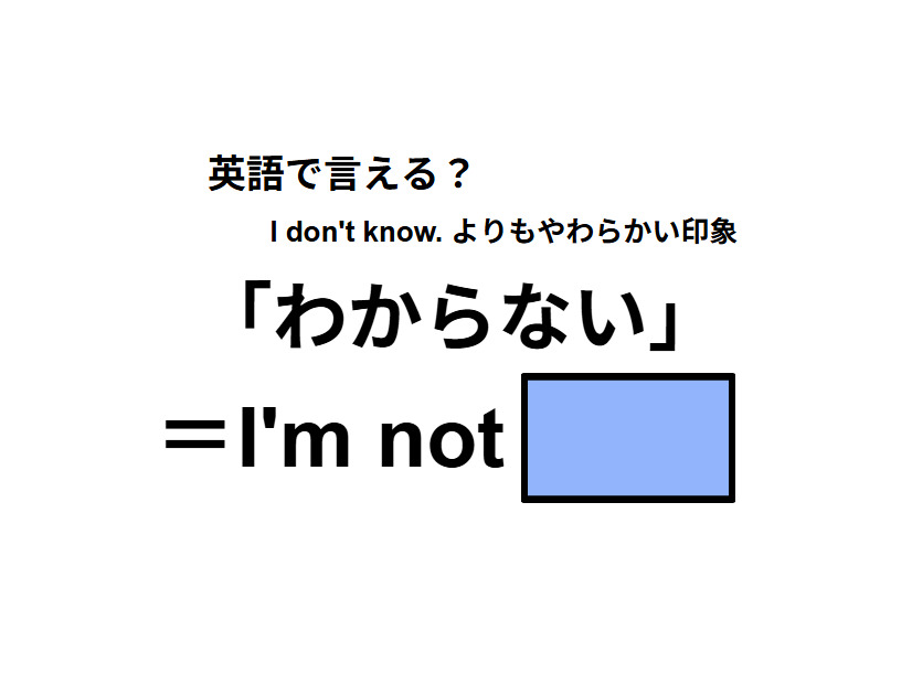 英語で「わからない」はなんて言う？