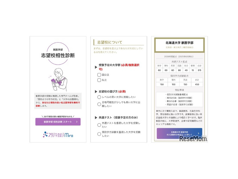 獣医学部 志望校相性診断の使い方