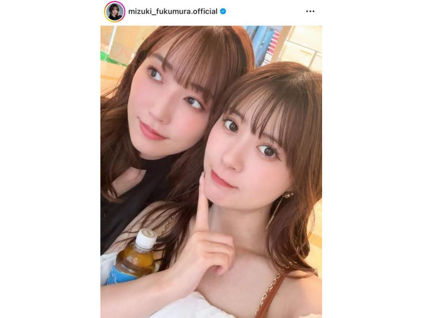 譜久村聖、生田衣梨奈とパシャリ！キュートな顔寄せSHOTに「お二人とも美しい」「ぽんぽん最高！！」の声