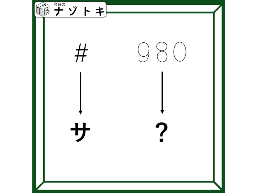 クイズです！「シャープがサに変わります」では９８０は？【難易度LV３.・中辛】