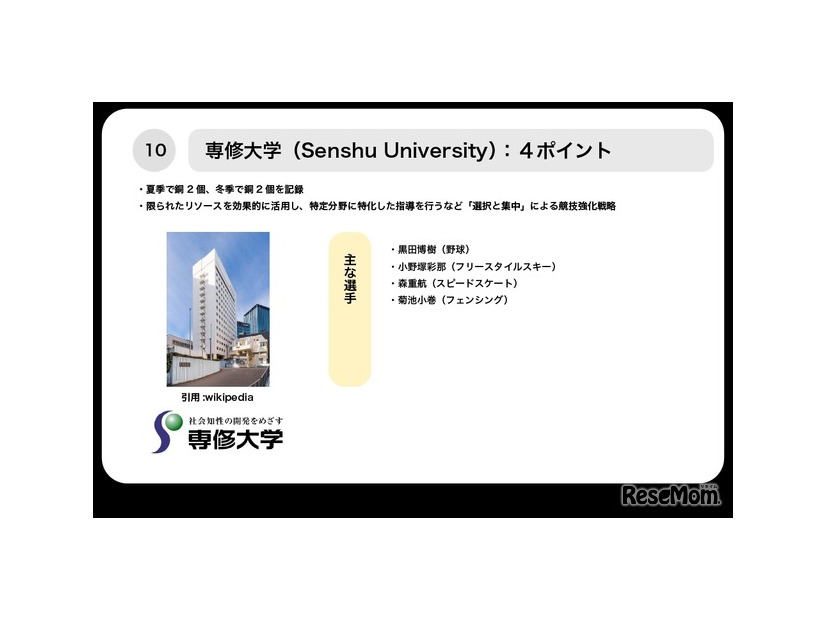 10位専修大学