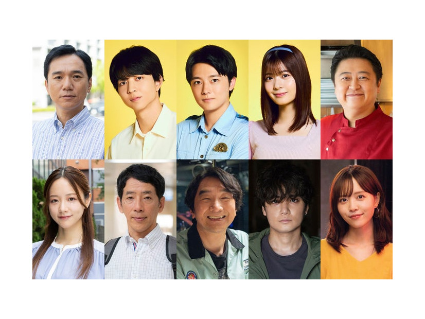 （上段左から）清水伸、鈴木仁、櫻井海音、星乃夢奈、吉田ウーロン太（下段左から）森香澄、野間口徹、池田鉄洋、矢野聖人、新田さちか（C）「死ぬまでバズってろ！！」製作委員会・MBS