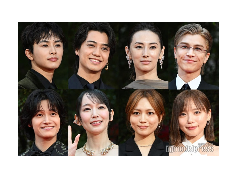 「第38回東京国際映画祭」レッドカーペットに登場した（上段左上から時計回り）草川拓弥、高橋海人、北川景子、岩田剛典、齊藤京子、川口春奈、吉岡里帆、佐野晶哉（C）モデルプレス