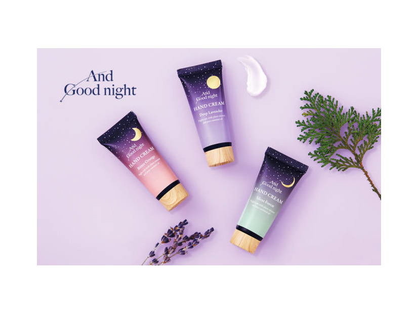 アンドグッドナイト、安らぐ天然アロマと保湿成分たっぷりのハンドクリームとリップバーム新発売