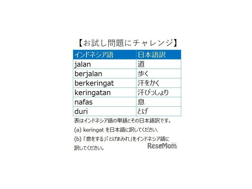 お試し問題にチャレンジ