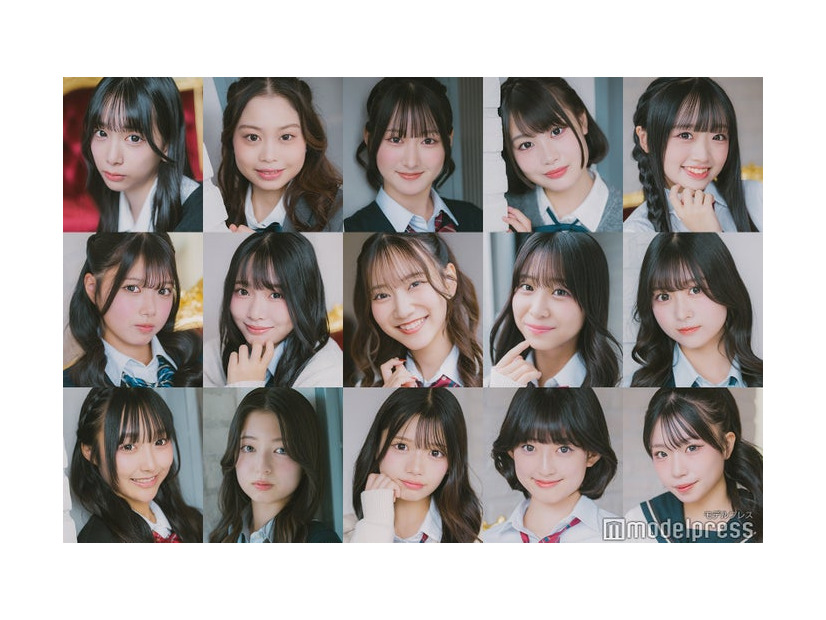 「女子高生ミスコン2025」ファイナリスト（上段左から）ゆりぼう、ここみ、ののか、佐藤やよ、ももにゃん（中段左から）りあ、ももか、じおん、ゆあきー、ゆな（下段左から）みゆう、なぎさ、なんり、さらゆめ、ゆめな（提供写真）