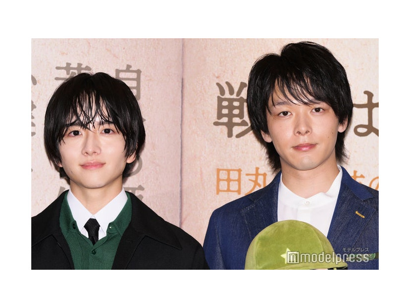 劇場アニメ「ペリリュー −楽園のゲルニカ−」公開初日舞台挨拶に出席した板垣李光人、中村倫也（C）モデルプレス