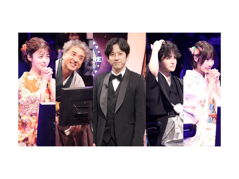 橋本環奈、ムロツヨシ、二宮和也、菊池風磨、あの（C）フジテレビ