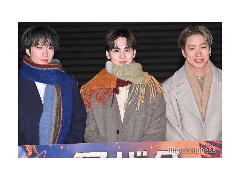 点灯セレモニーに出席した藤原樹、吉野北人、陣（C）モデルプレス