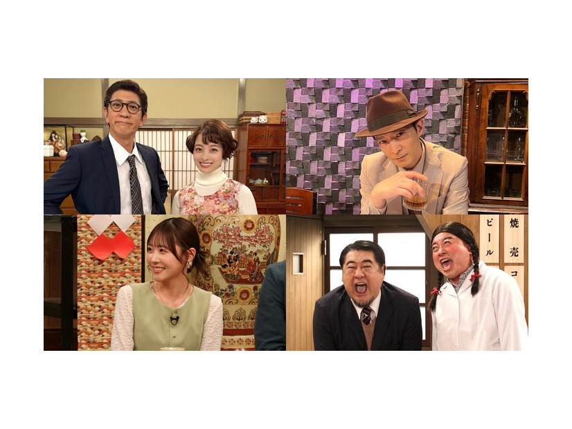 （左上から時計回りに）柴田英嗣、橋本環奈、津田健次郎、松尾駿、小手伸也、櫻井優衣（C）フジテレビ