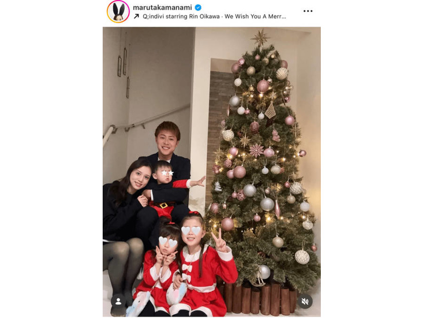 丸高愛実、夫・柿谷曜一朗＆3人の子供とパシャリ！クリスマスSHOT披露「喜ぶ姿が見られて幸せ」
