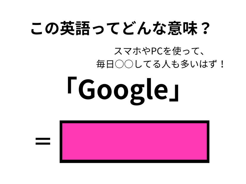 この英語ってどんな意味？「Google」
