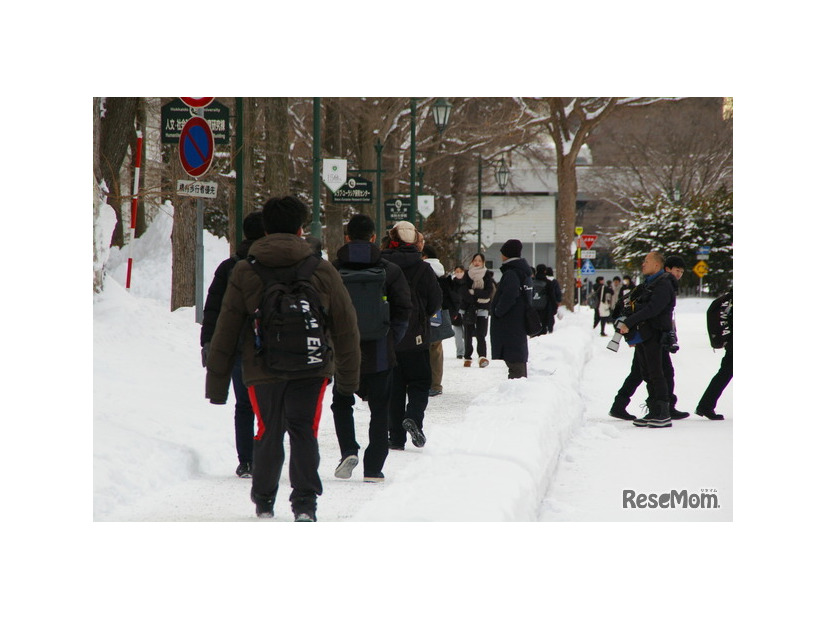 北海道大学試験場（札幌キャンパス）2026年1月17日 共通テスト1日目のようす