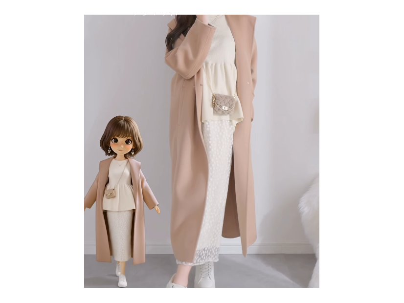 レーススカートが上品できれい！柔らかくてふんわりとした大人の冬の装い見本【40代の毎日コーデ】