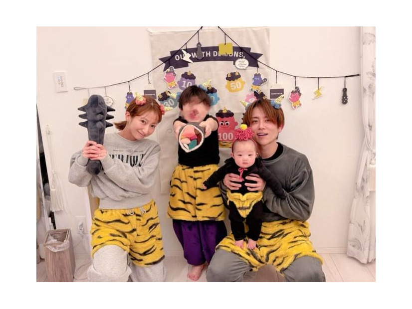 辻希美、家族で鬼の仮装！楽しい節分SHOTを公開「我が家は手巻き寿司スタイル」