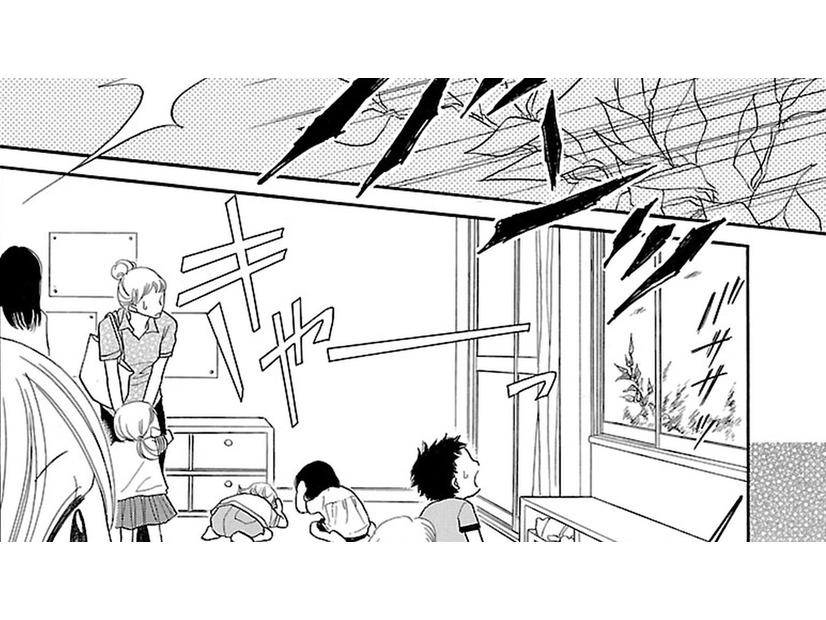 台風が早めにやってきて、おうちの人がたくさん迎えにきた。職員たちも帰ってる… あの人は⁉【弾丸ハニー  #34】