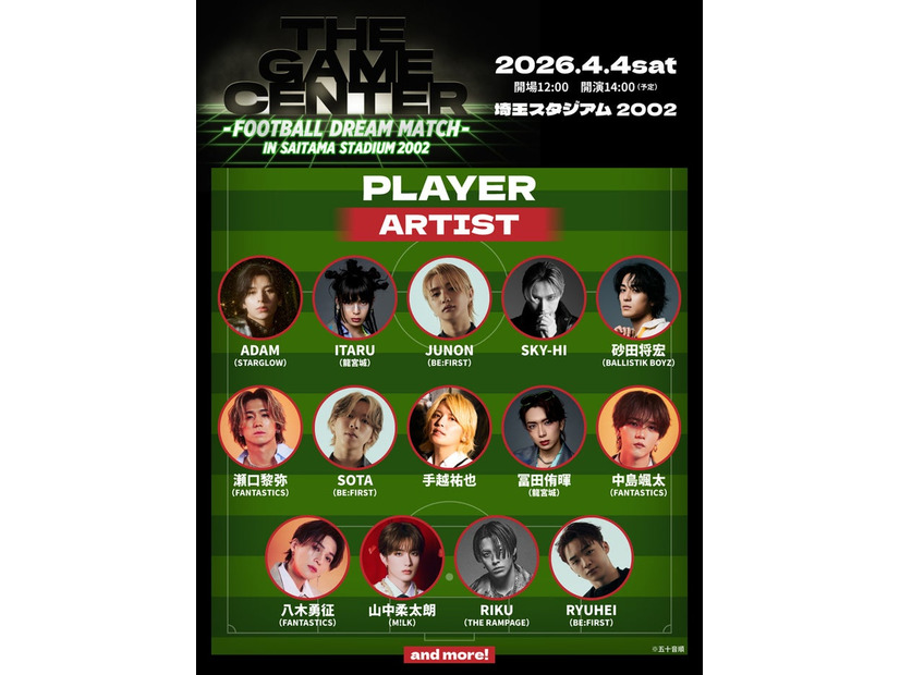 アーティストサッカー選抜メンバー第1弾発表（提供写真）