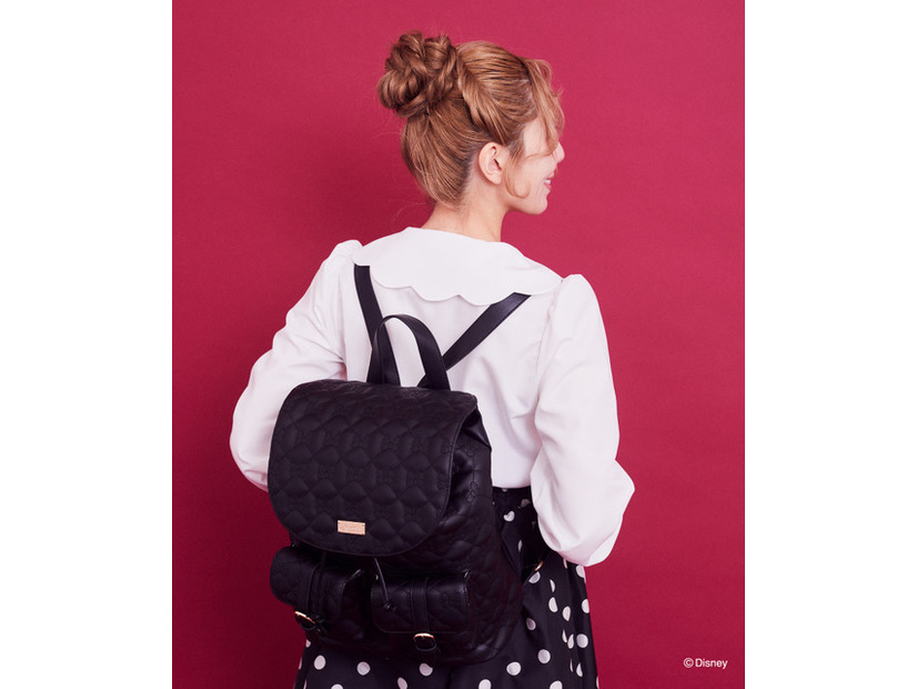 ミニー／リボンキルティングトートリュック（Black）￥13,900