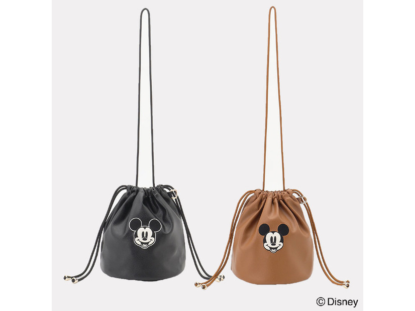 ミッキーマウス／フェイクレザー巾着バッグ　￥4,990（税込）