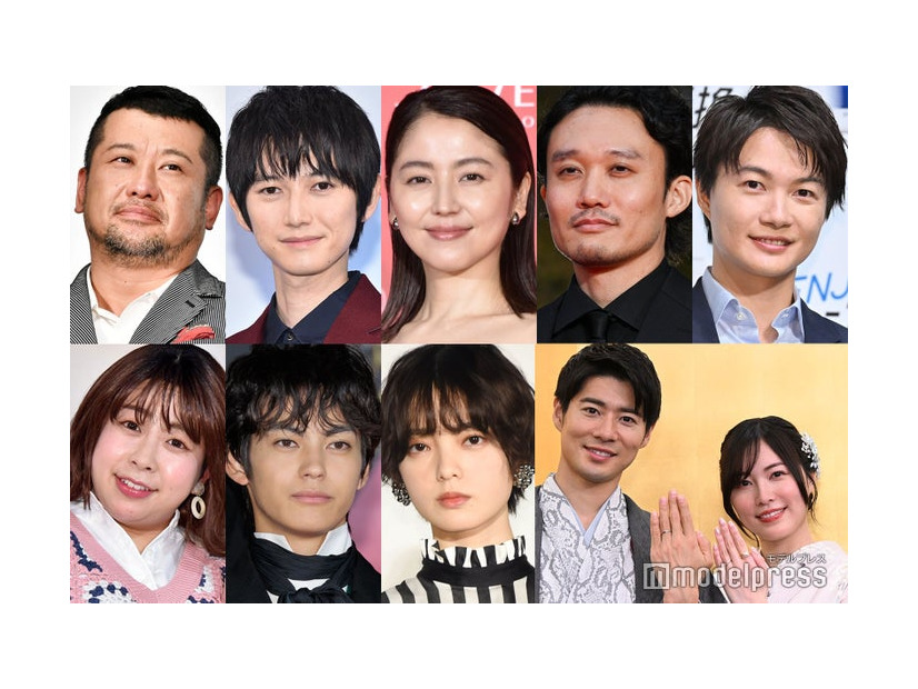 「2026年に結婚を発表した有名人」（上段左から）ケンドーコバヤシ、本郷奏多、長澤まさみ＆福永壮志、神木隆之介（下段左から）餅田コシヒカリ、神尾楓珠＆平手友梨奈、松井珠理奈＆辻本達規（C）モデルプレス