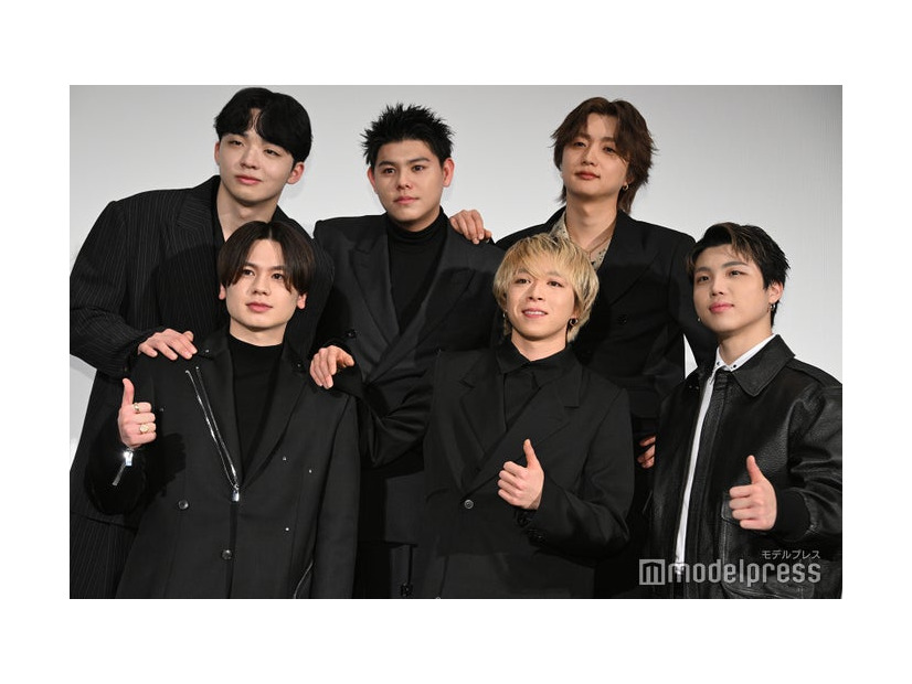 BE:FIRST／（上段左から）RYUHEI（リュウヘイ）、LEO（レオ）、JUNON（ジュノン）（下段左から）SOTA（ソウタ）、MANATO（マナト）、SHUNTO（シュント）（C）モデルプレス