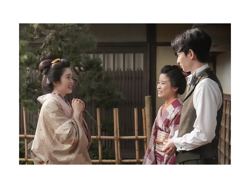 高石あかり、円井わん、濱正悟「ばけばけ」第112話（C）NHK