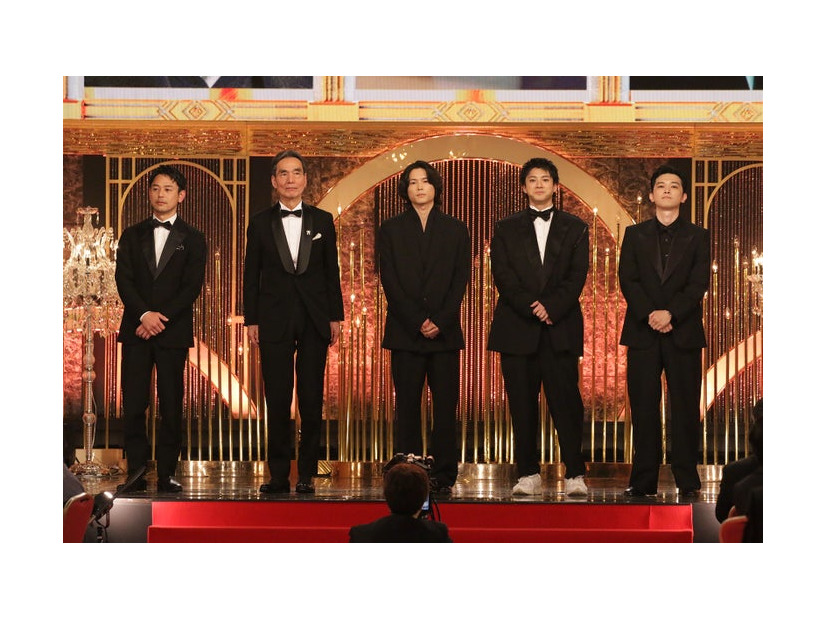 （左から）妻夫木聡、長塚京三、松村北斗、山田裕貴、吉沢亮（C）日本アカデミー協会