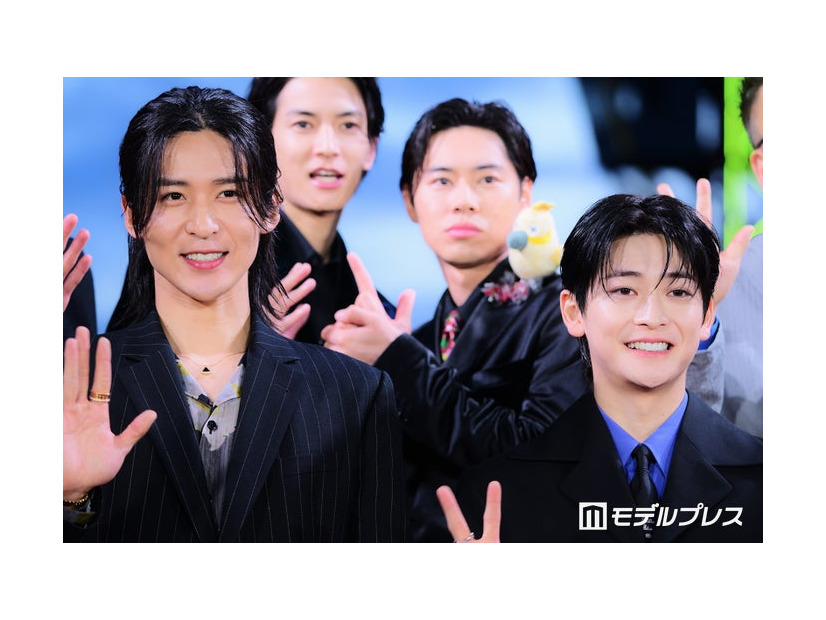 映画「SAKAMOTO DAYS」公開直前イベントに出席した目黒蓮、高橋文哉（C）モデルプレス
