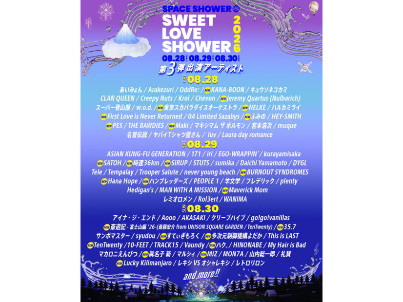 『ラブシャ』第3弾出演アーティスト＆日割りを発表。KANA-BOON、スカパラらが新たにラインナップ