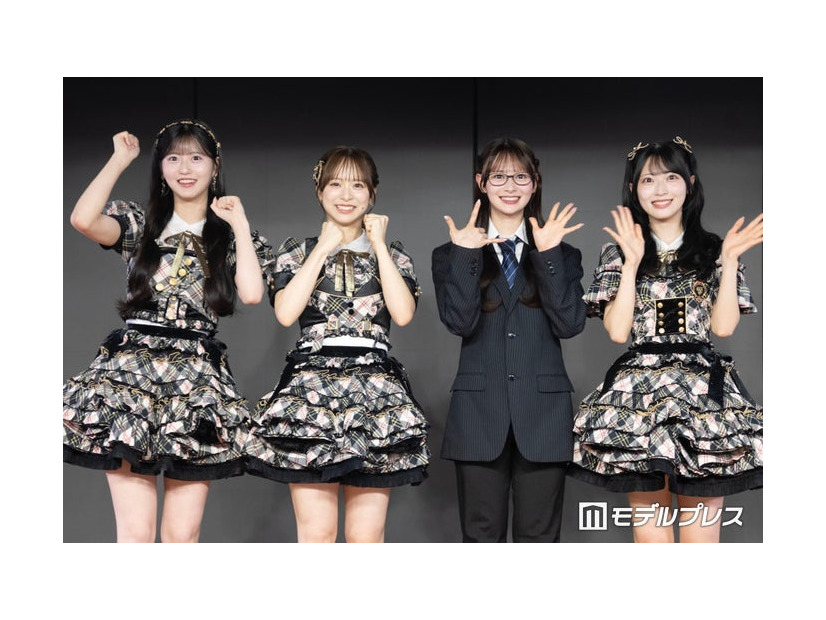 「AKB48 秋コンサート・コンセプト発表会」に登壇した八木愛月、倉野尾成美、伊藤百花、佐藤綺星（C）モデルプレス