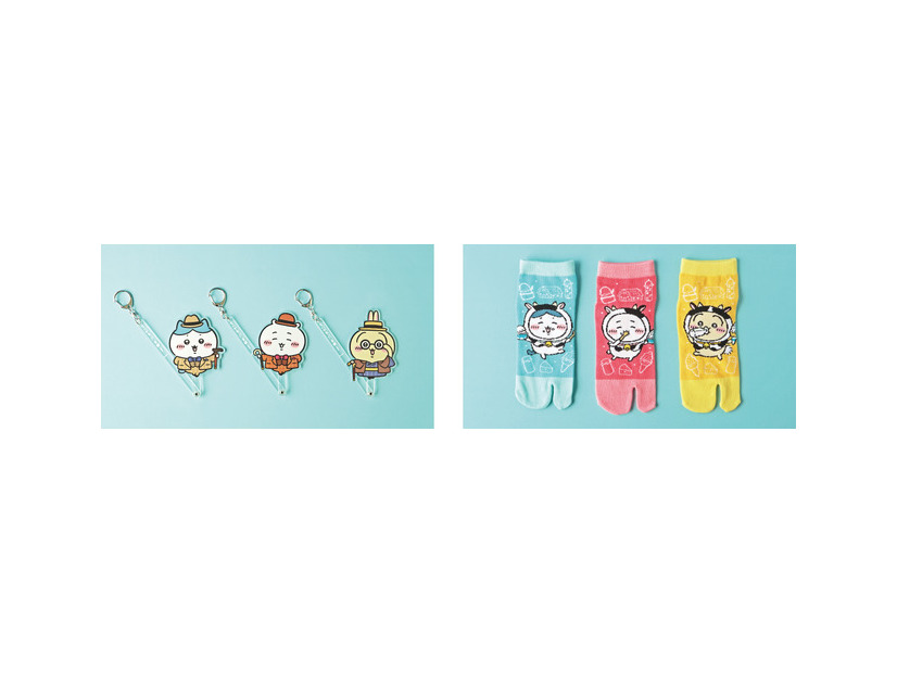 キャラ撮りスティック(全3種)各1,320円(税込)　足袋ソックス(全3種)　　各605円(税込)