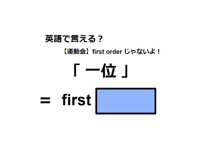 英語で「一位」は何て言う？